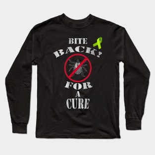 Lyme Fighter Shirt & Gifts, Quote Bite Back for A Cure Awareness Long Sleeve T-Shirt